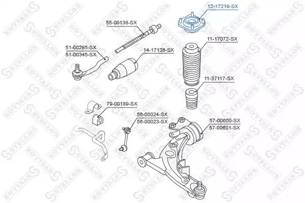 Опора амортизатора переднього 1217219SX STELLOX