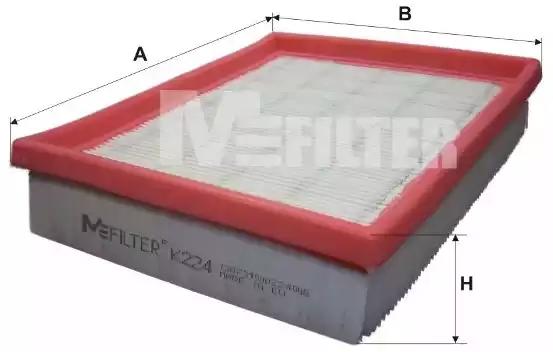 Фільтр повітряний peugeot 206 1.1/1.4/1.6 i 98- K224 MFILTER