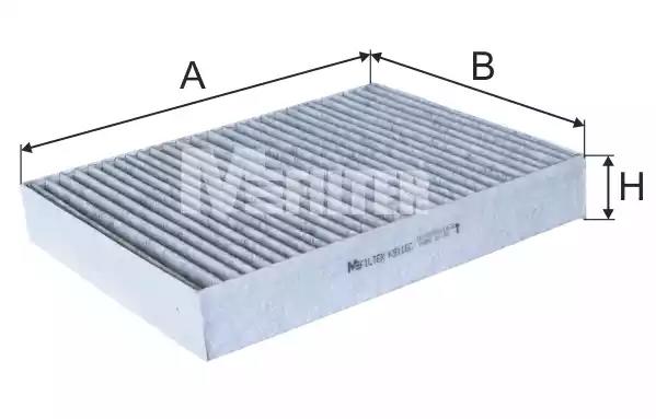 Фільтр салону porsche cayenne/vw touareg 3.0d-4.8 10- вугільний K9116C MFILTER