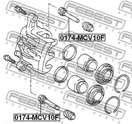 Напрямний палець, гальмівний супорт 0174MCV10F FEBEST