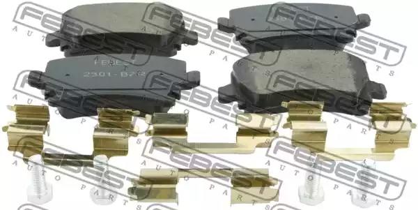 Комплект гальмівних накладок, дискове гальмо 2301B7R FEBEST