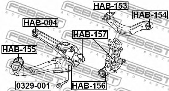 Сайлентблок підвіски HAB004 FEBEST
