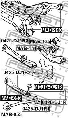 Сайлентблок важеля mitsubishi galant 03 - задн. міст із двох... MAB053 FEBEST