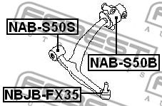Сайлентблок важеля infiniti fx35 fx45 03-08 перед. міст вир-во febest NABS50S FEBEST