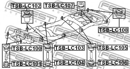 Подушка рамы TSBLC105 FEBEST
