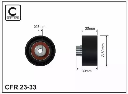 60x8x30 ролик паска приводного peugeot 206/307 1.6 tu5jp4 00- 2333 CAFFARO