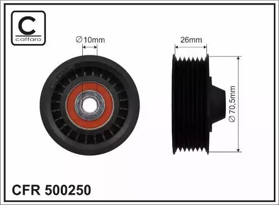 70x10x26 ролик паска приводного renault captur/clio/megane 09-14 09- 500250 CAFFARO