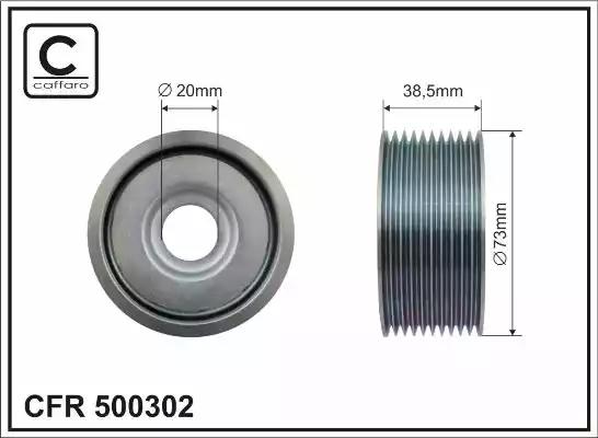 Натяжний ролик, поліклиновий ремінь 500302 CAFFARO