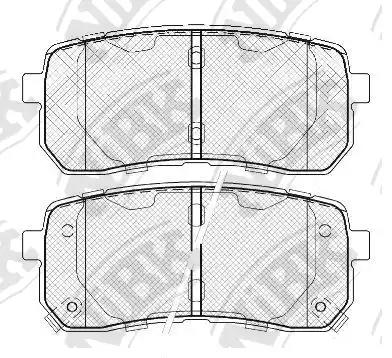 Комплект гальмівних накладок, дискове гальмо PN0457 NIBK