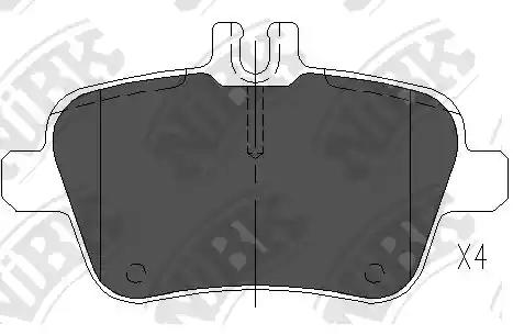 Комплект гальмівних накладок, дискове гальмо PN31010 NIBK