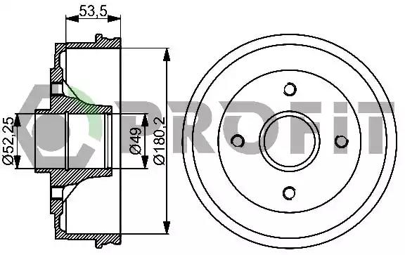 Барабан гальмівний 50200075 PROFIT