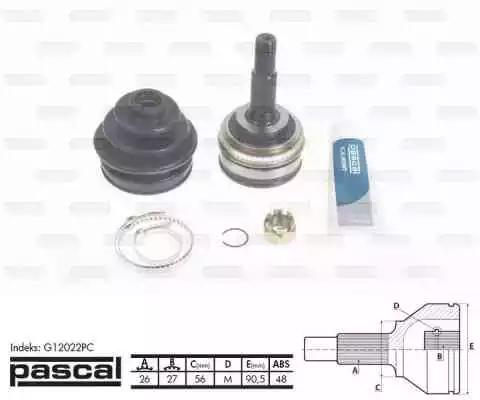 Комплект шарнірів, приводний вал G12022PC PASCAL