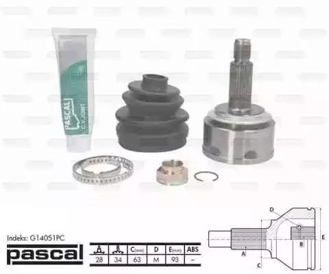 Комплект шарнірів, приводний вал G14051PC PASCAL
