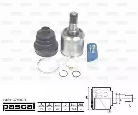 Комплект шарнірів приводний вал G7K001PC PASCAL