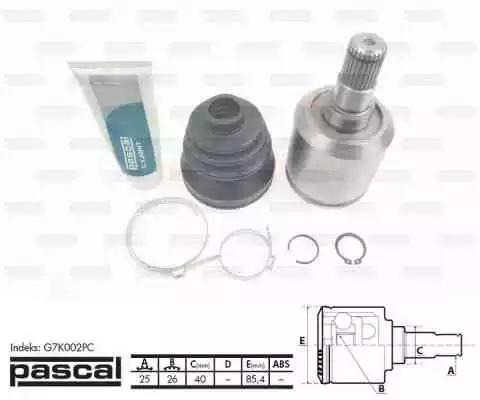 Комплект шарнірів приводний вал G7K002PC PASCAL