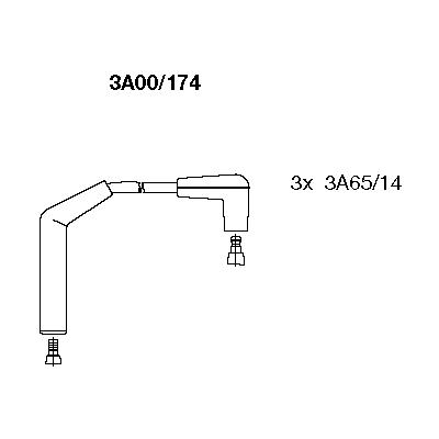 К-кт проводiв bremi chevrolet/daewoo spark/matiz 08 98 3A00174 BREMI