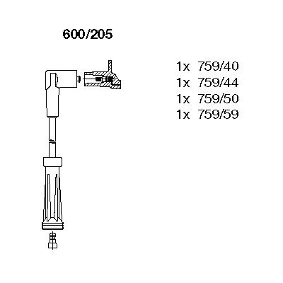 Комплект проводів високої напруги 600205 BREMI