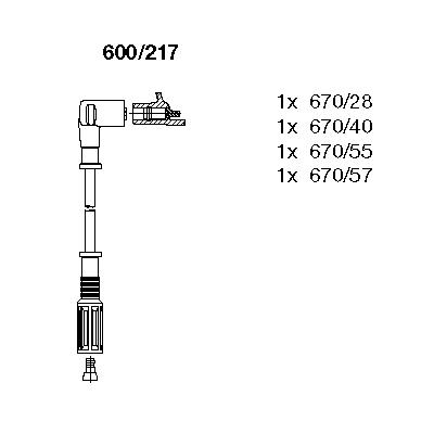 Комплект проводов зажигания 600217 BREMI