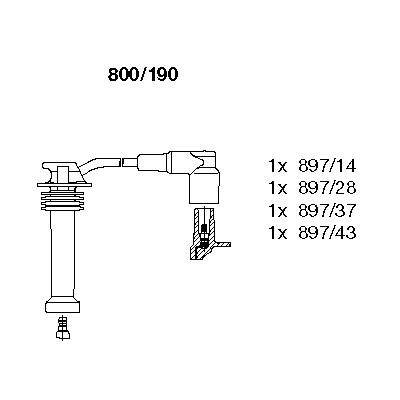 Комплект високовольтних проводів 800190 BREMI
