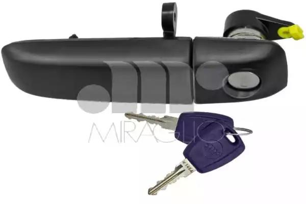 Klamka drzwi przód fiat panda 03- /l/ /z wkładą i kluczykiem/ 80488 MIRAGLIO