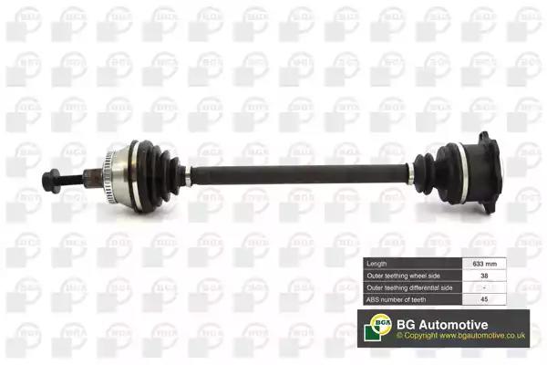 Піввісь passat/superb 1.9tdi/2.5tdi/2.3i/2.8i 00-05 38/45 633mm пр. DS9621RA BGA