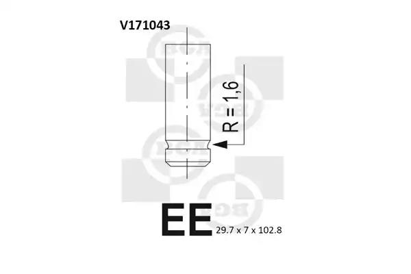 Клапан випуск doblo 1.6i V171043 BGA