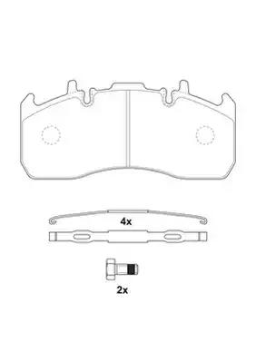 Комплект гальмівних накладок, дискове гальмо 2917309560 BENDIX JURID