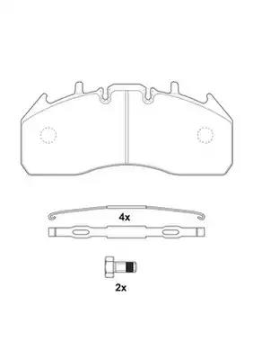 Комплект гальмівних накладок, дискове гальмо 2917409560 BENDIX JURID