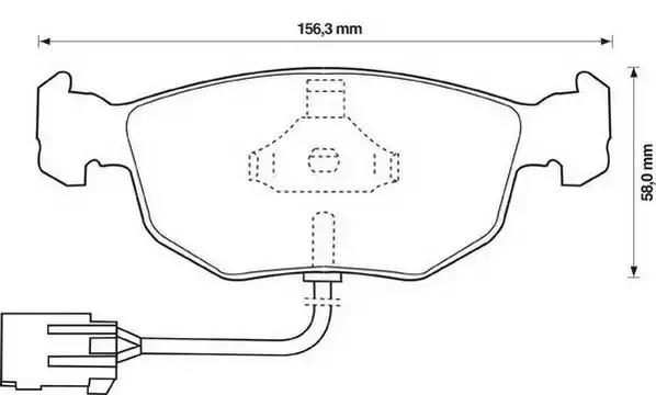 Комплект гальмівних накладок, дискове гальмо 571851J BENDIX JURID