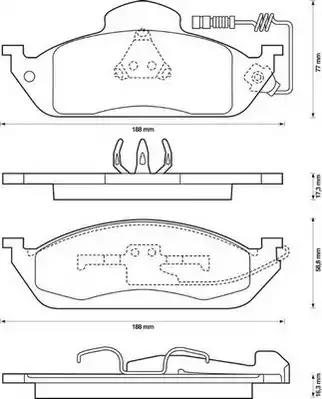 Комплект гальмівних накладок, дискове гальмо 573034J JURID