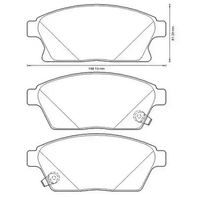 Комплект гальмівних накладок, дискове гальмо 573325JC BENDIX JURID