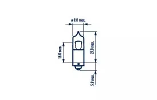 Лампа накалювання 10w 12v ba9s 5xfs10 17833 NARVA