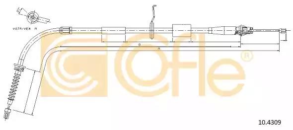 Трос стояночная тормозная система 104309 COFLE