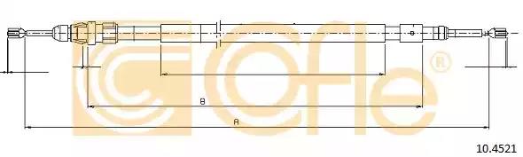 Трос стояночная тормозная система 104521 COFLE