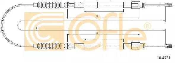 Трос стояночная тормозная система 104731 COFLE