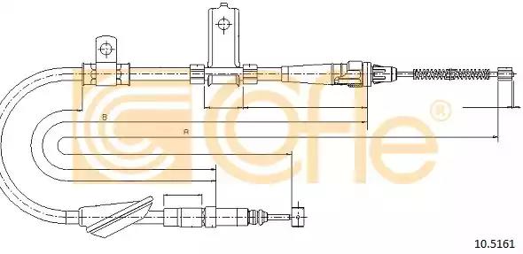 Трос стояночная тормозная система 105161 COFLE