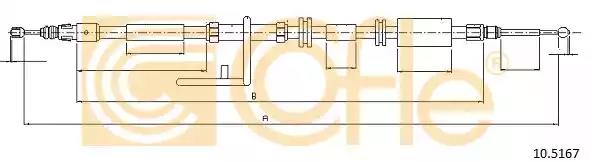 Трос стояночная тормозная система 105167 COFLE