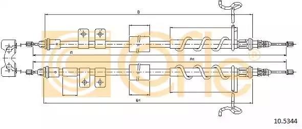 Трос стояночная тормозная система 105344 COFLE