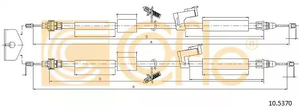 Трос ручного гальма зад ford c-max dm2 2007/02- 105370 COFLE