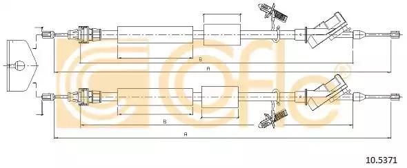 Трос стояночная тормозная система 105371 COFLE
