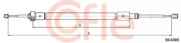 Трос ручного гальма l/r citroen c4 cactus 1.2/1.6d 09.14- 106301 COFLE