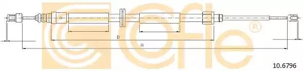 Трос ручного гальма зад. л/п renault scenic 2009- 106796 COFLE