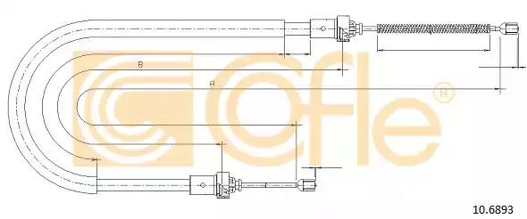 Трос ручного гальма зад. л/пdacia sandaero 2007- 106893 COFLE