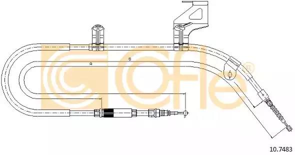 Трос ручного гальма зад. п vw passat 96- 1890/1577+158 107483 COFLE
