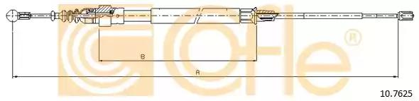 Трос ручного гальма зад. vw touran 03- 107625 COFLE
