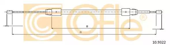 Трос стояночная тормозная система 109322 COFLE