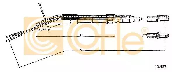 Трос ручного гальма лівий db w123 76-85 10937 COFLE