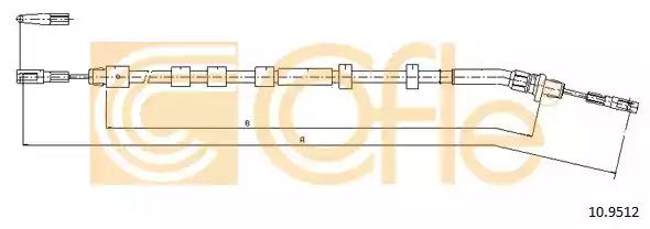 Трос стояночная тормозная система 109512 COFLE