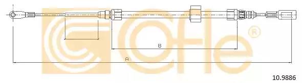 Трос ручного гальма середн. db sprinter 901-903 109886 COFLE