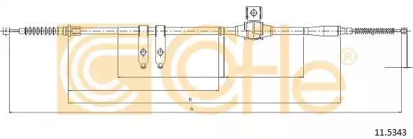 Трос стояночная тормозная система 115343 COFLE
